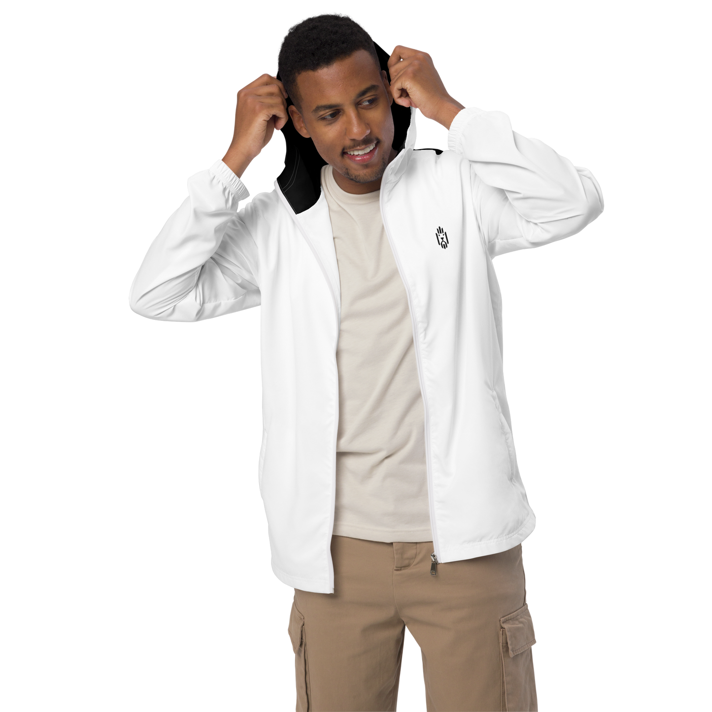White and Black Windbreaker