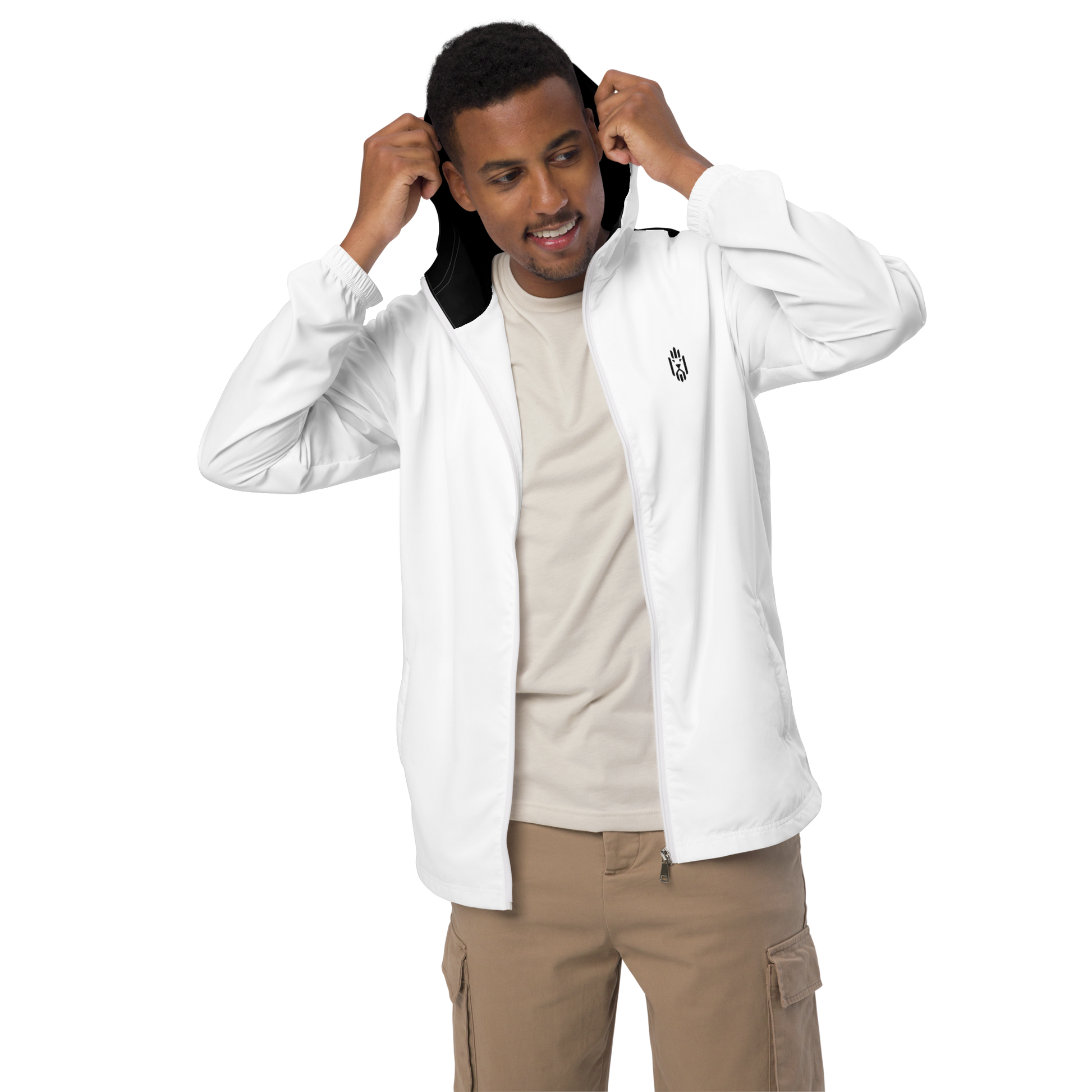 White and Black Windbreaker