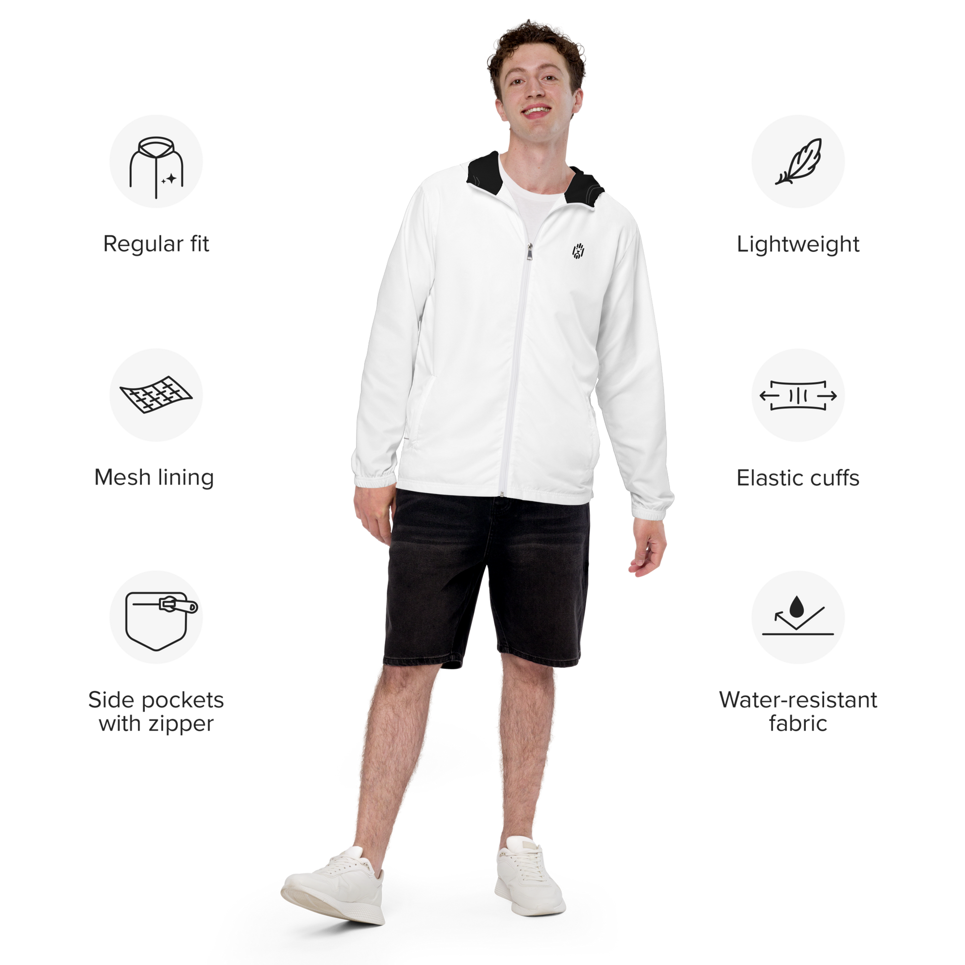 White and Black Windbreaker