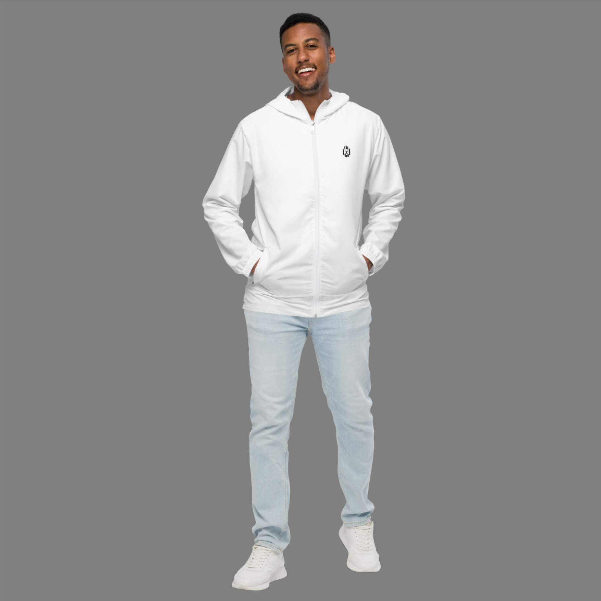 White and Black Windbreaker