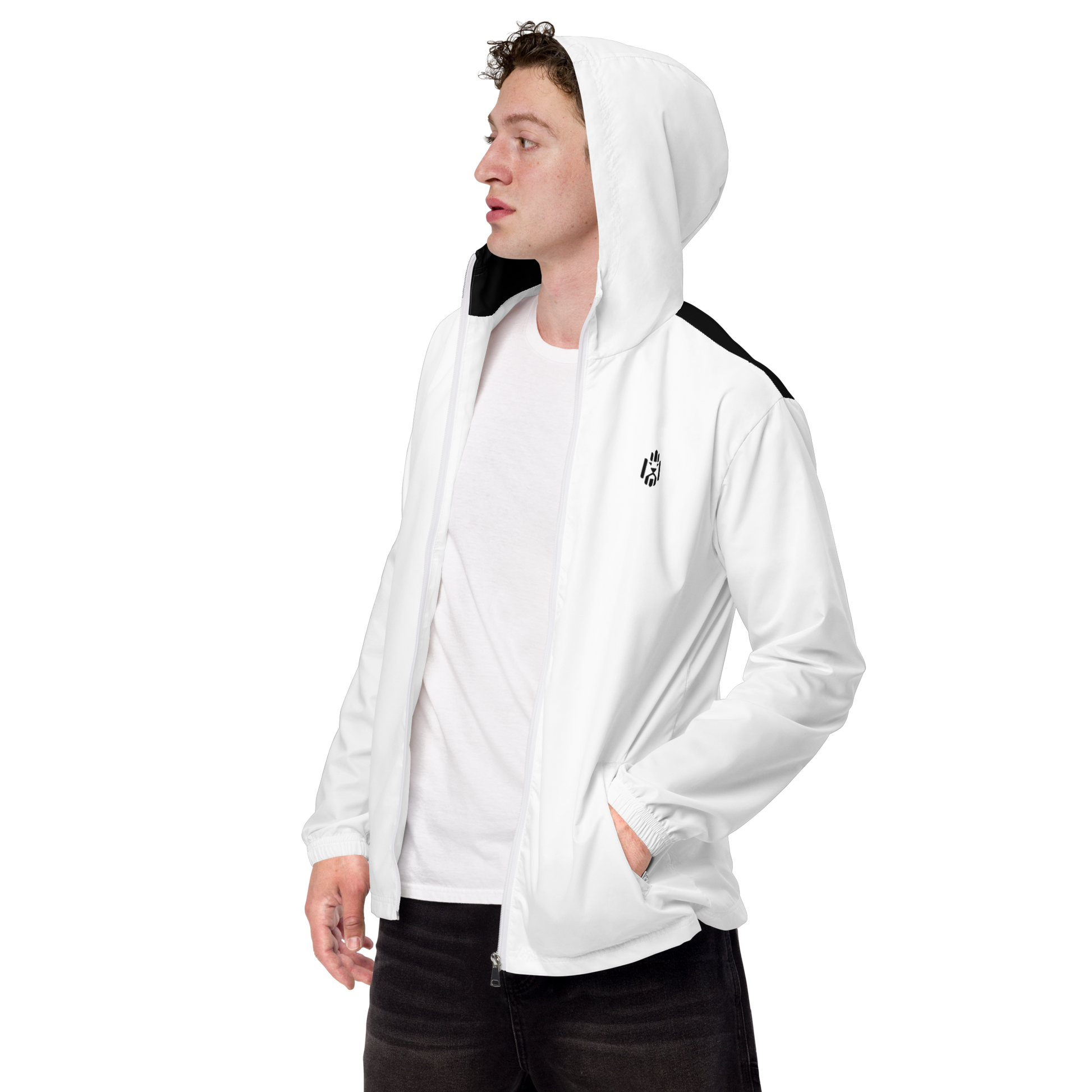 White and Black Windbreaker