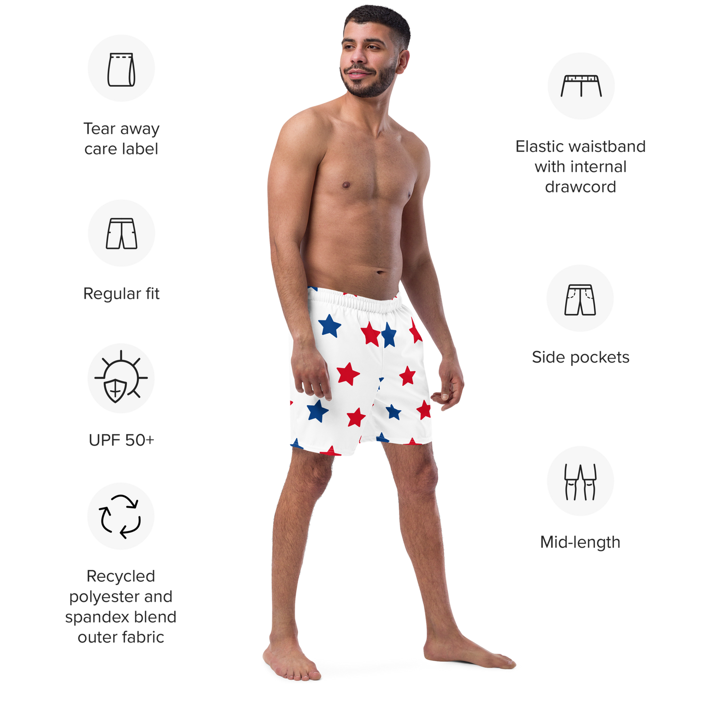 Patriotic Men's Swim Trunks