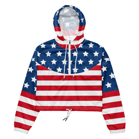 American Flag Cropped Jacket