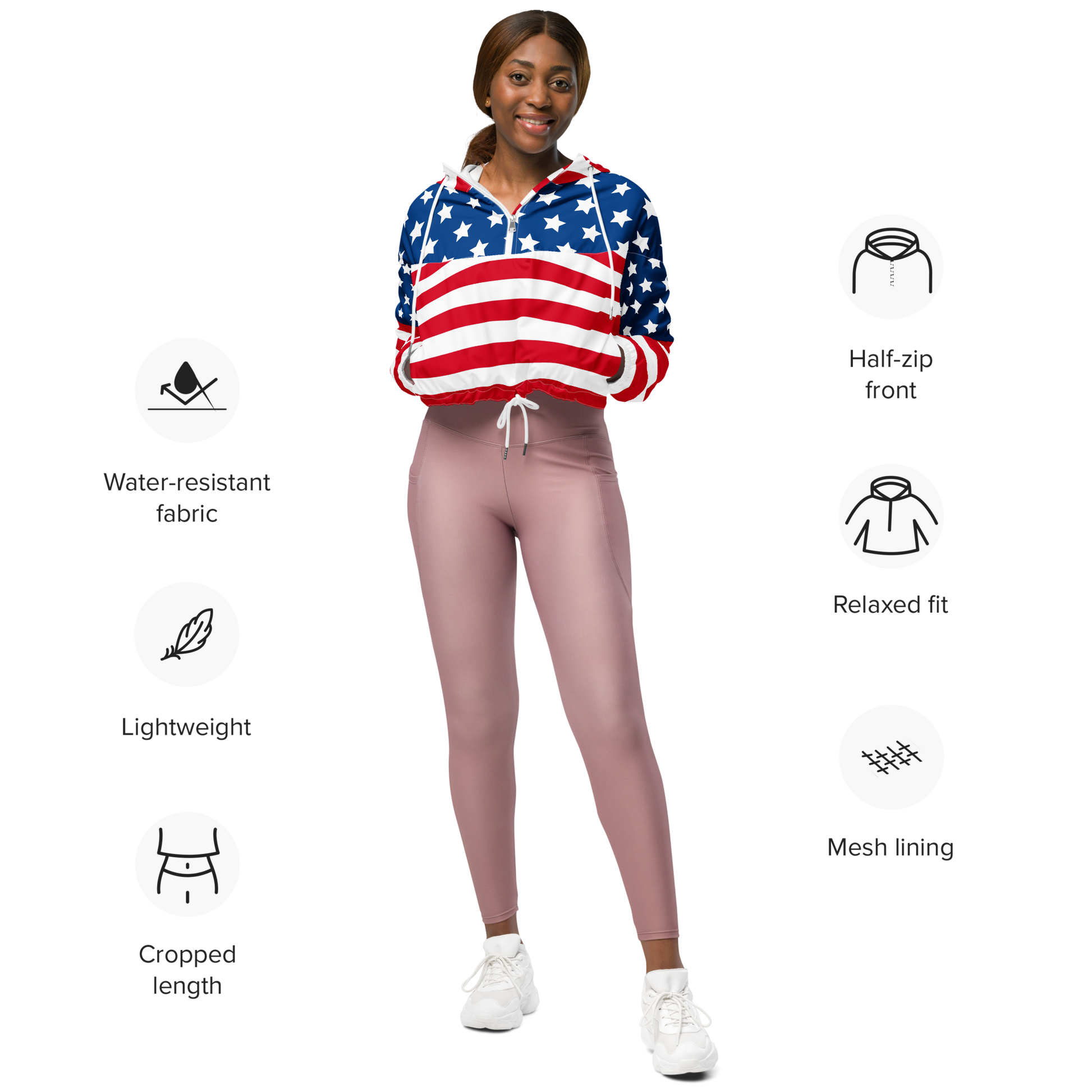 American Flag Cropped Jacket