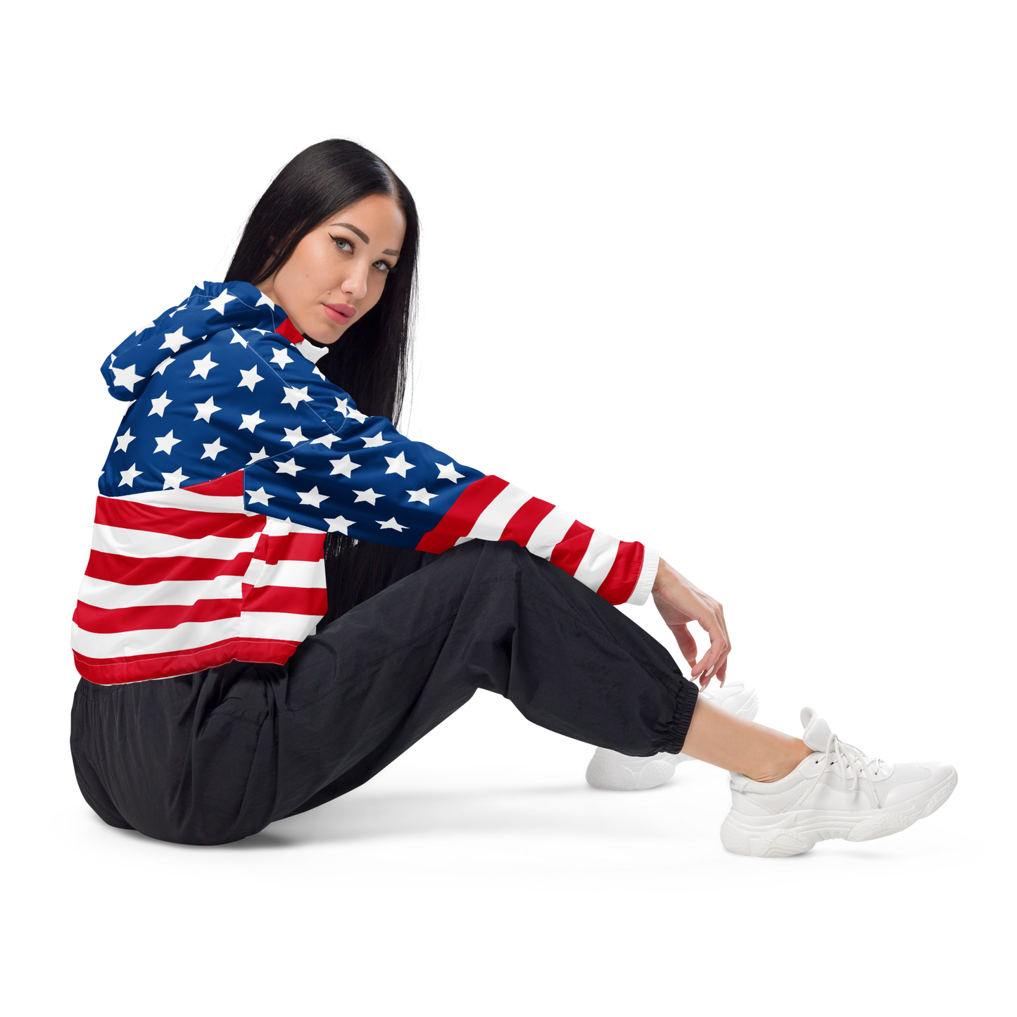 American Flag Cropped Jacket