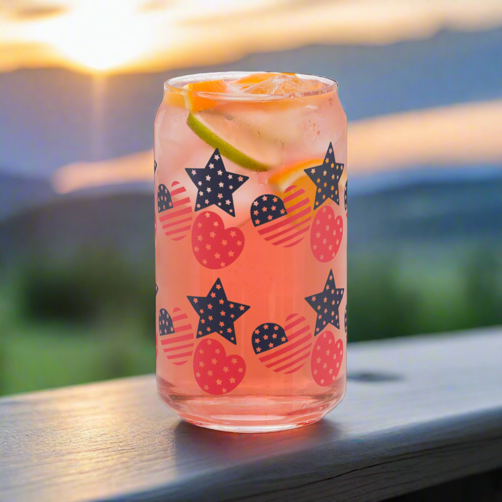 Patriotic Glass Can