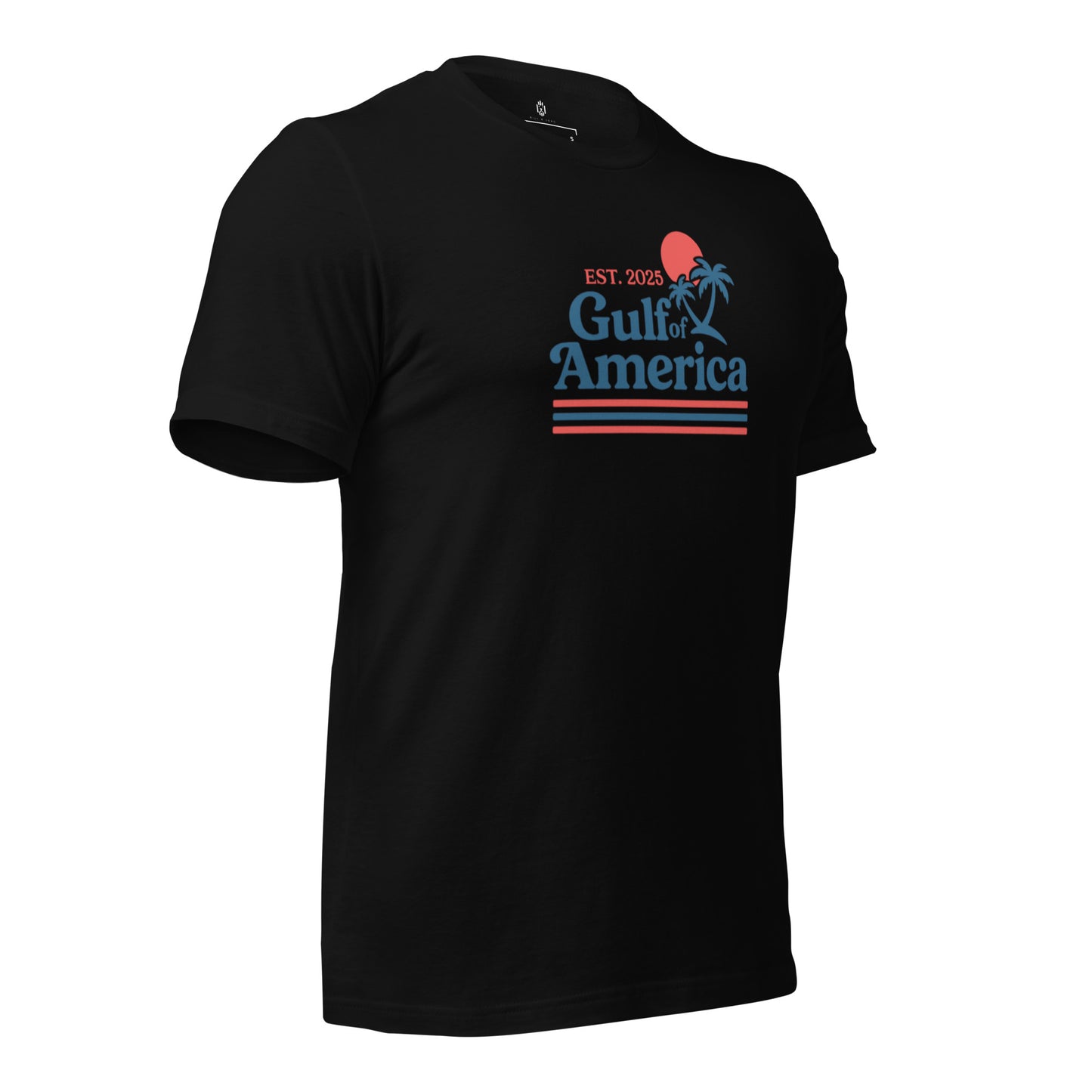Gulf of America Made in USA patriotic t-shirt black side view