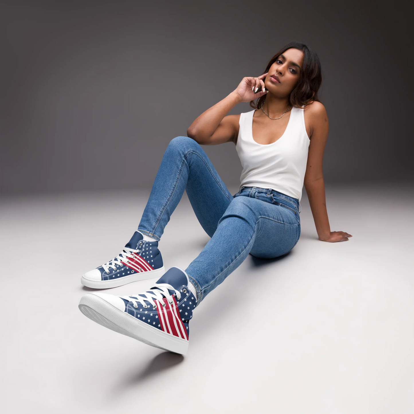 American Flag High Top Sneakers | Women's Patriotic High Top Shoes
