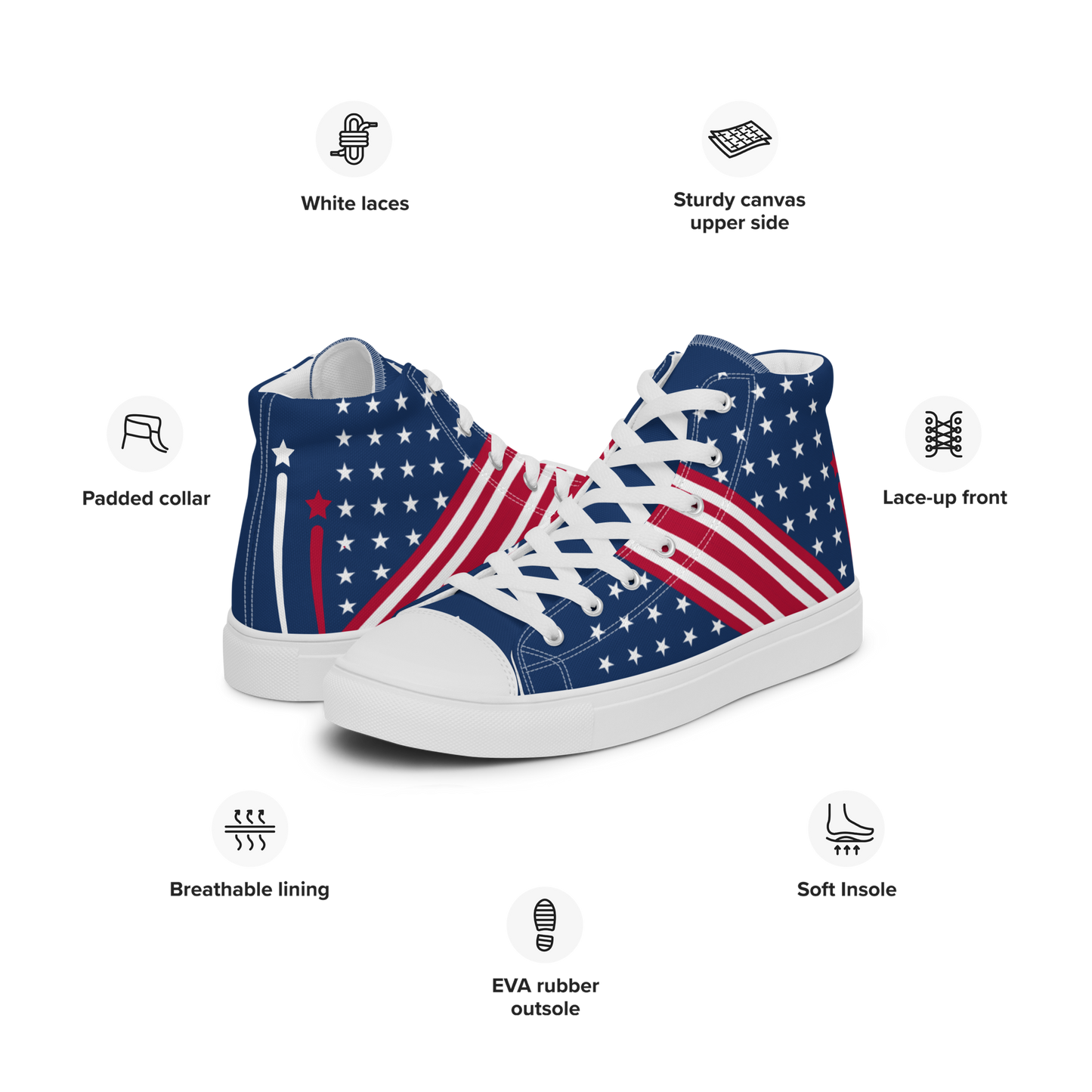 American Flag High Top Sneakers