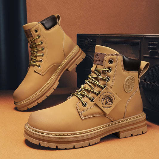 Yellow Men's Leather Boot