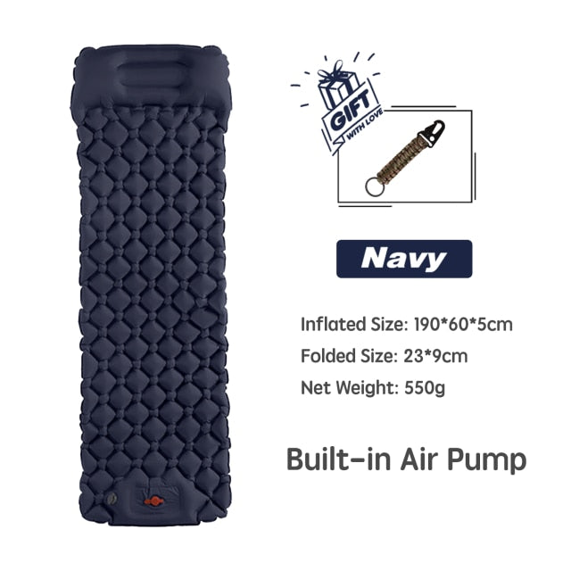 Navy Blue Inflatable Sleeping Pad