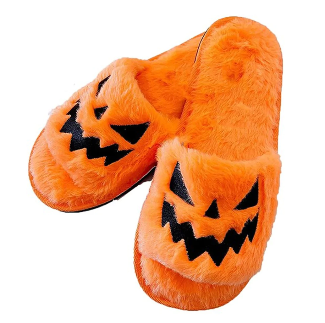Orange Halloween Slippers