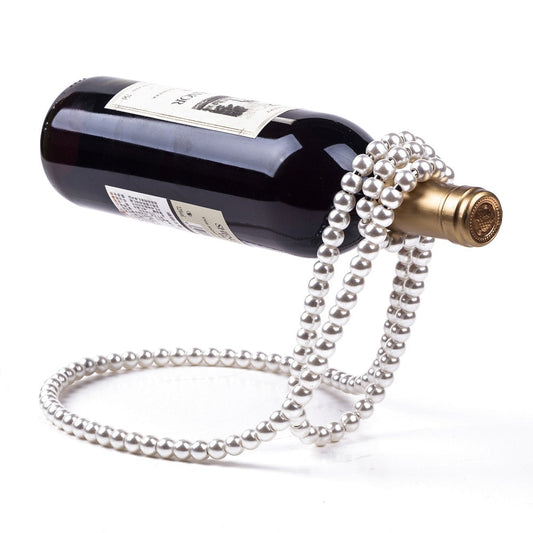 White Pearl Necklace Wine Bottle Holder