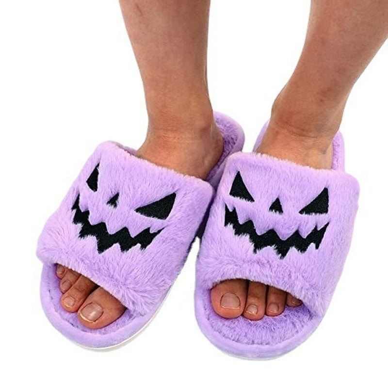 Purple Halloween Slippers