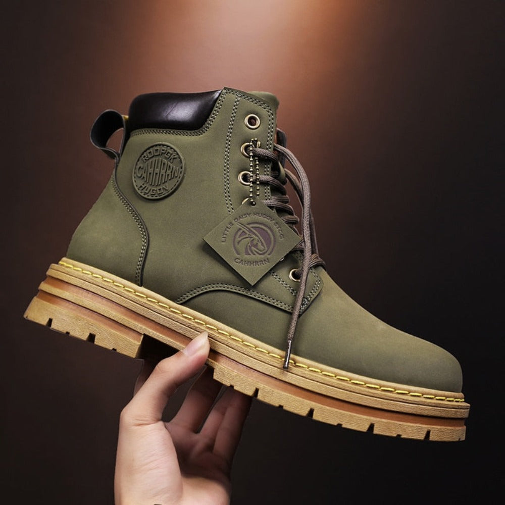 Green Men's Leather Boot