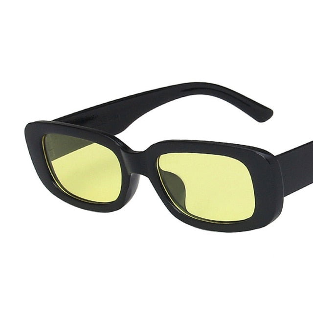 Black Yellow Retro Sunglasses