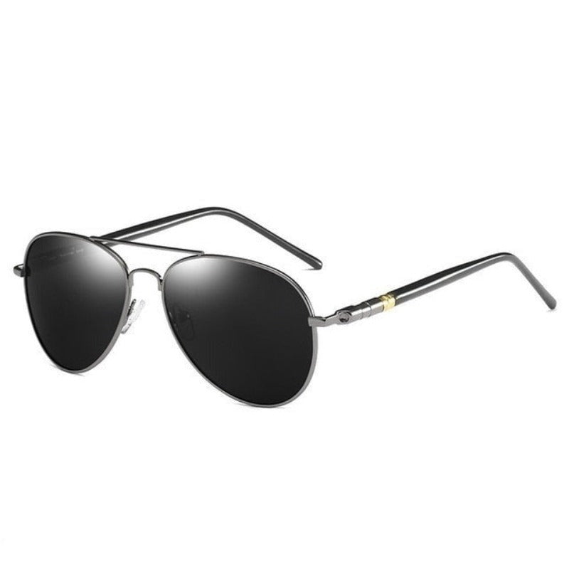 Gun Black Polarized Aviator Sunglasses