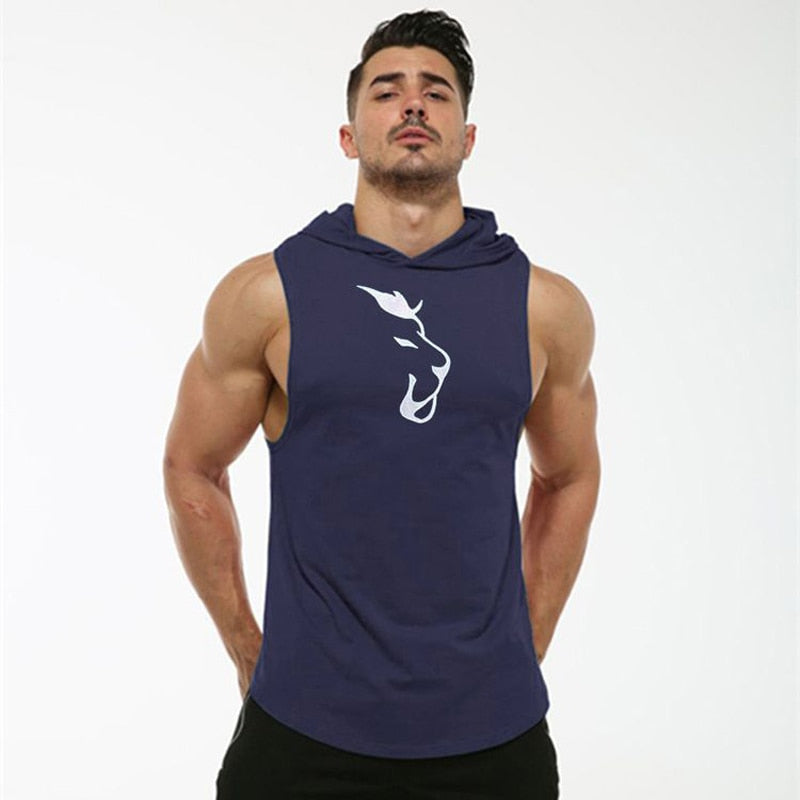 Navy Blue Hooded Vest