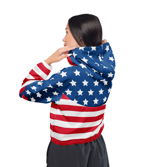 American Flag Cropped Jacket