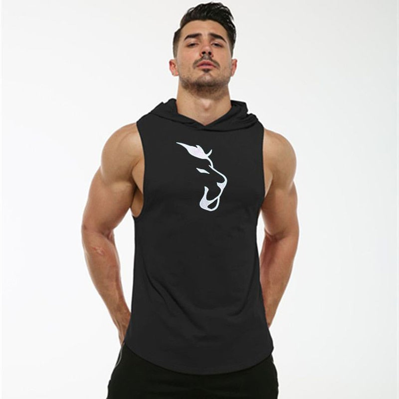 Black Hooded Vest 