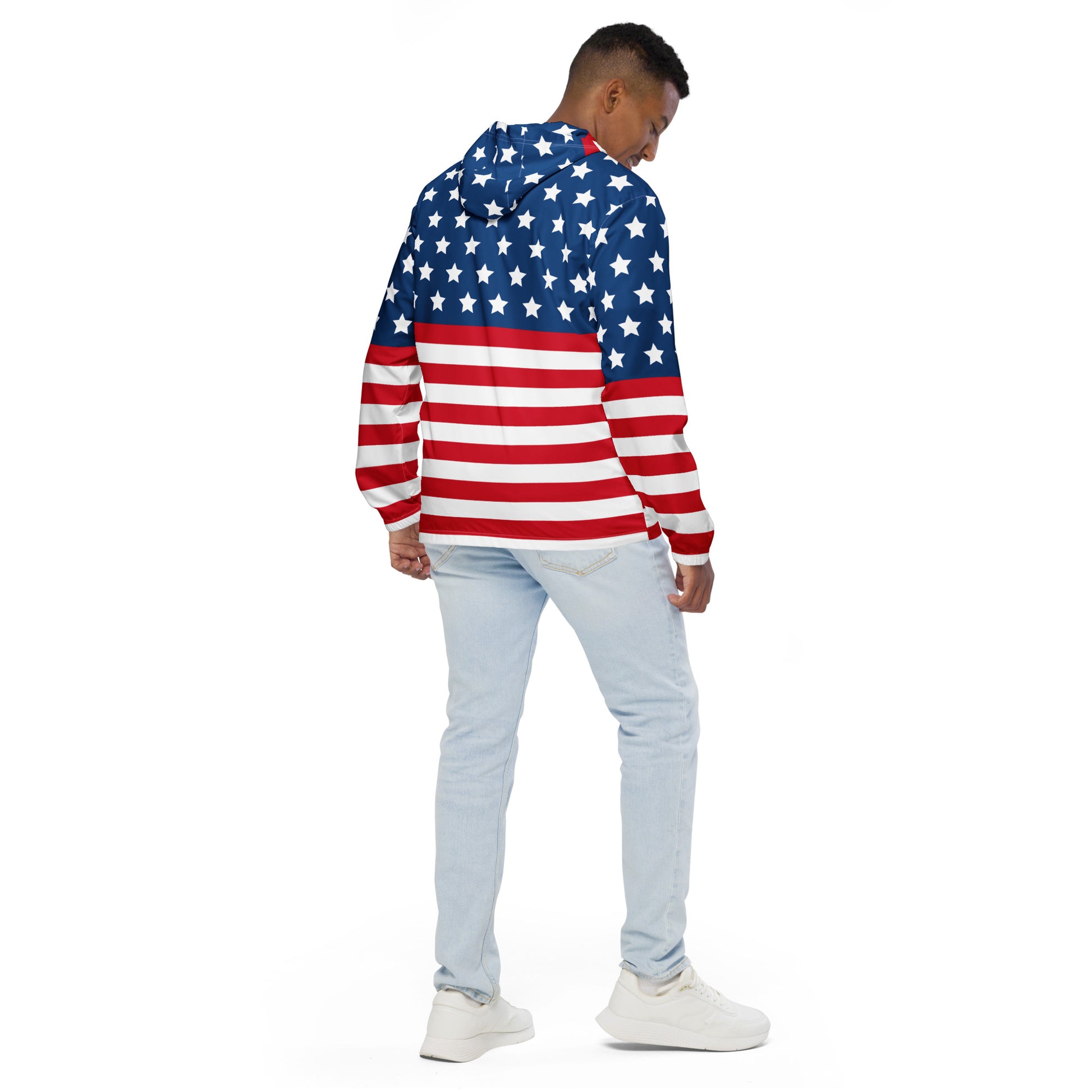 Men's American Flag Windbreaker Jacket