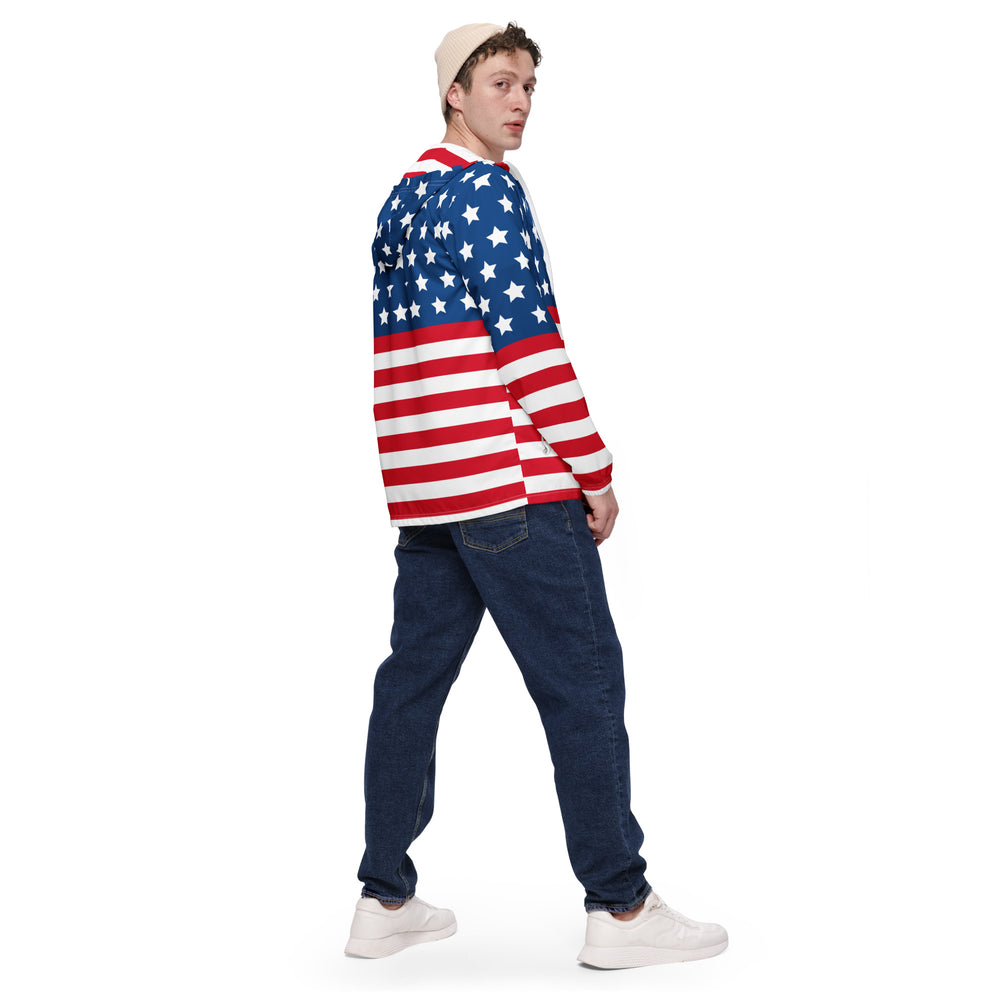 Men's American Flag Windbreaker Jacket