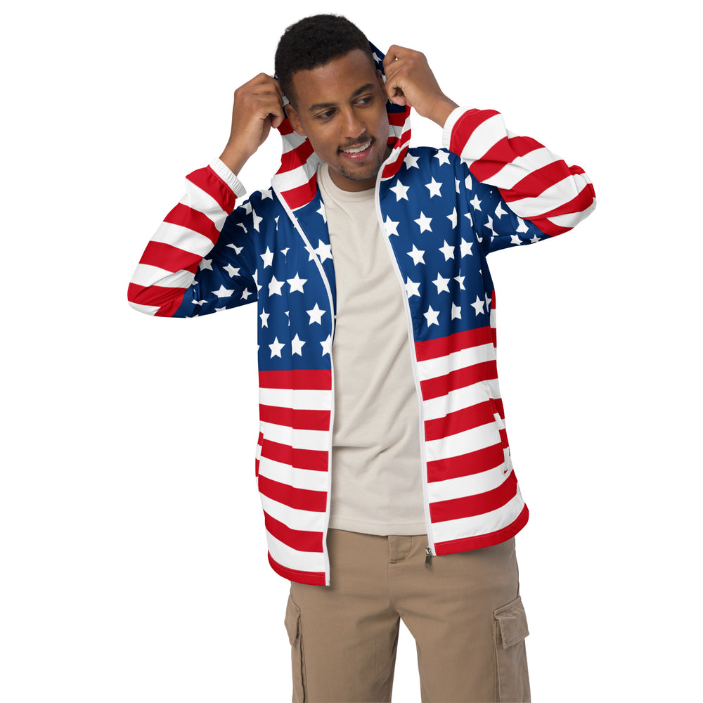 Men's American Flag Windbreaker Jacket