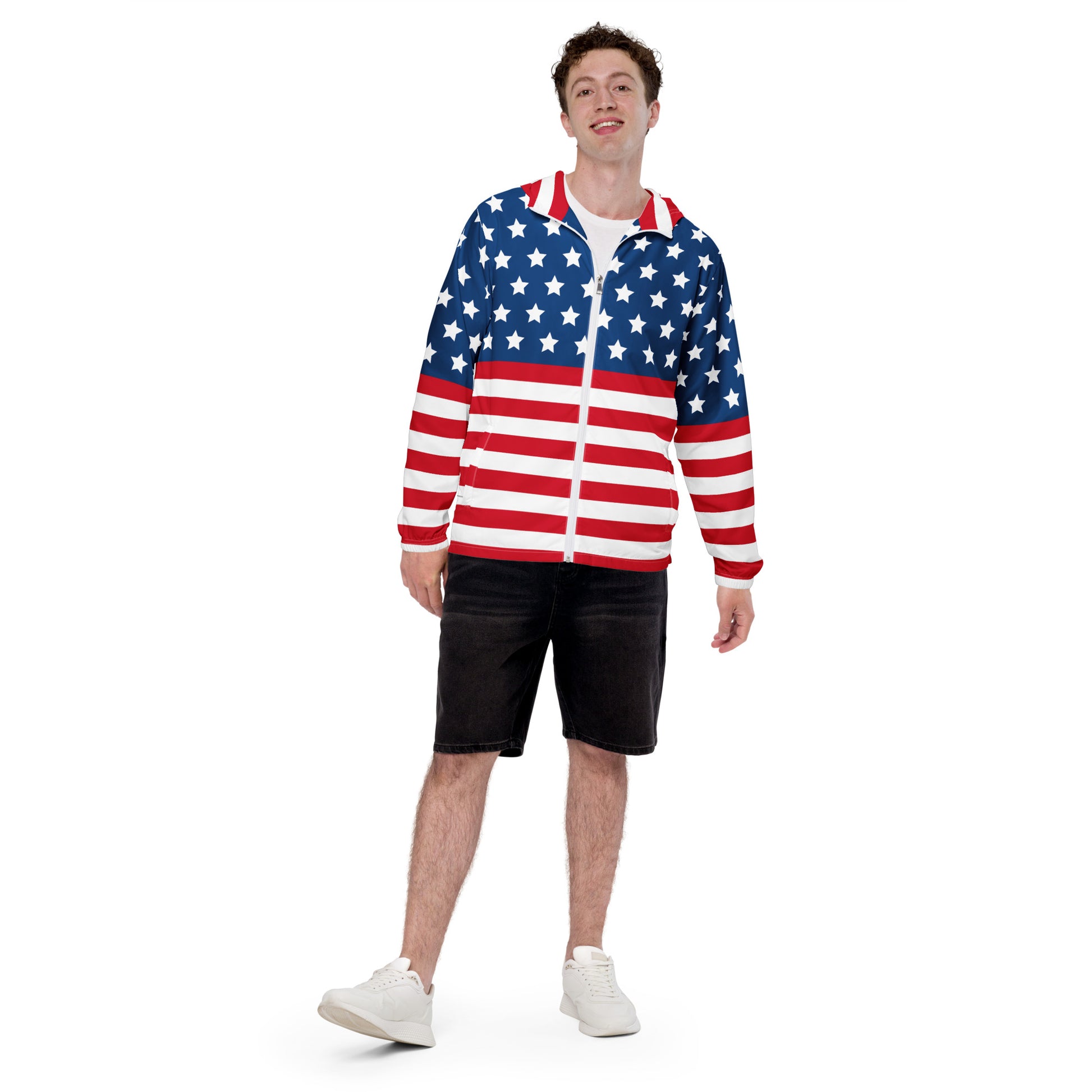 Men's American Flag Windbreaker Jacket