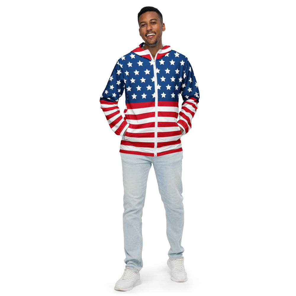 Men's American Flag Windbreaker Jacket