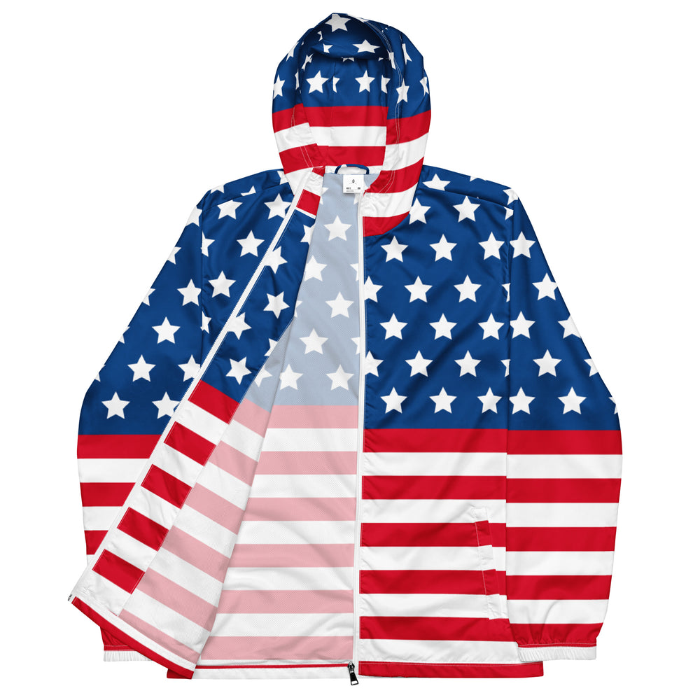 Men's American Flag Windbreaker Jacket