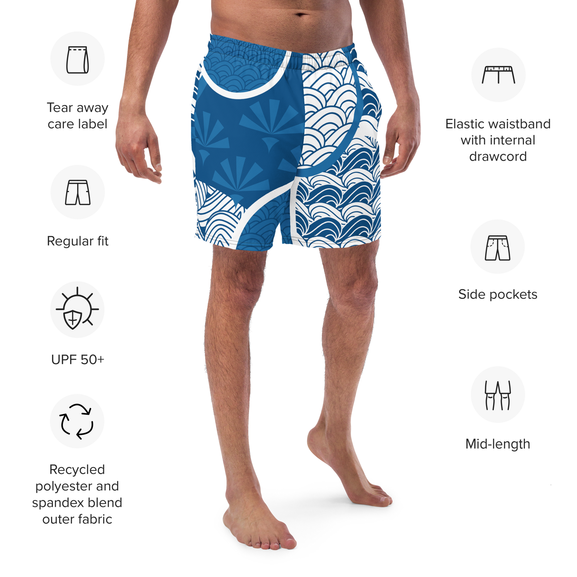 Sky Mosaic Men's Swim Trunks