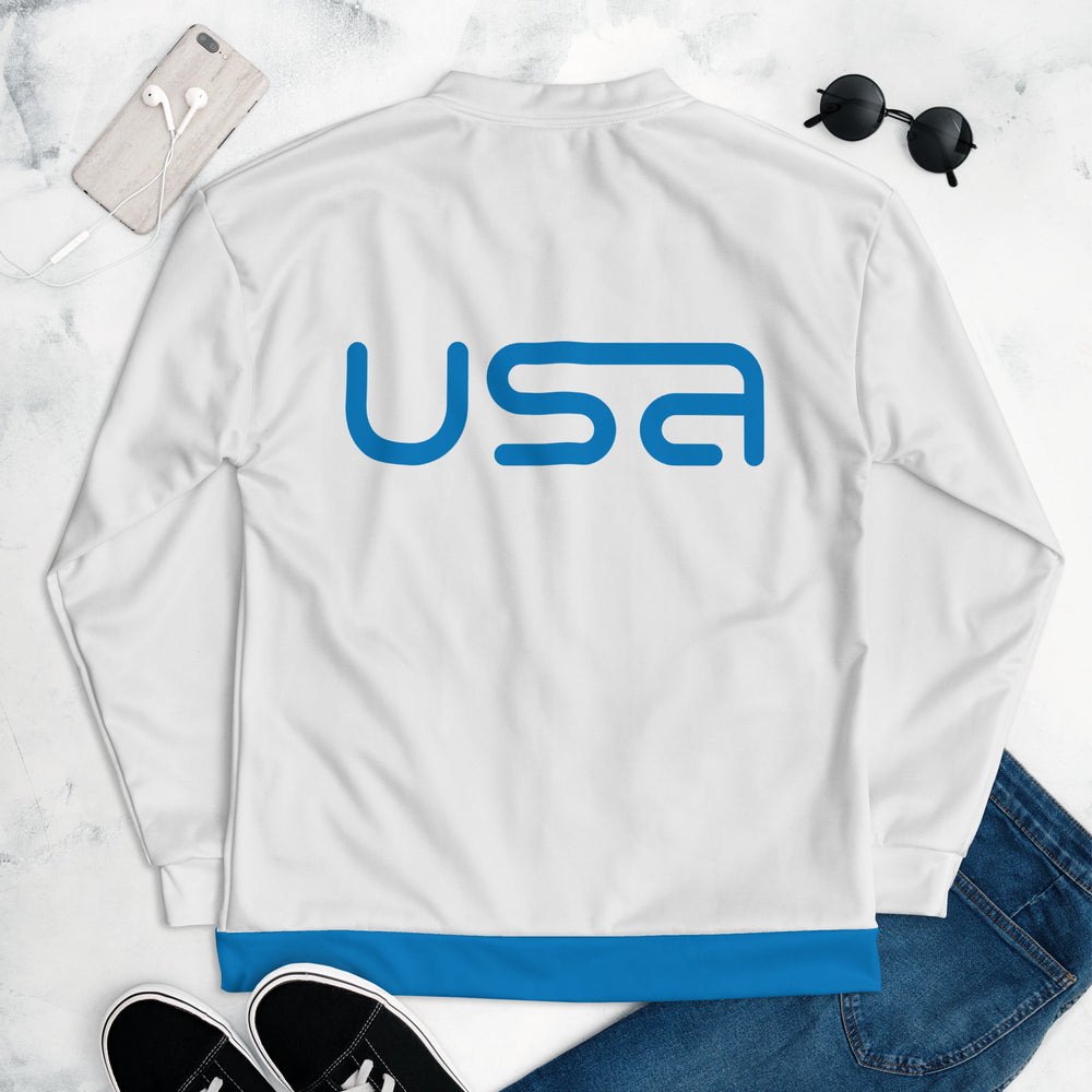 USA White Bomber Jacket