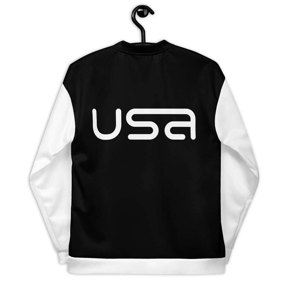 USA Black and White Bomber Jacket