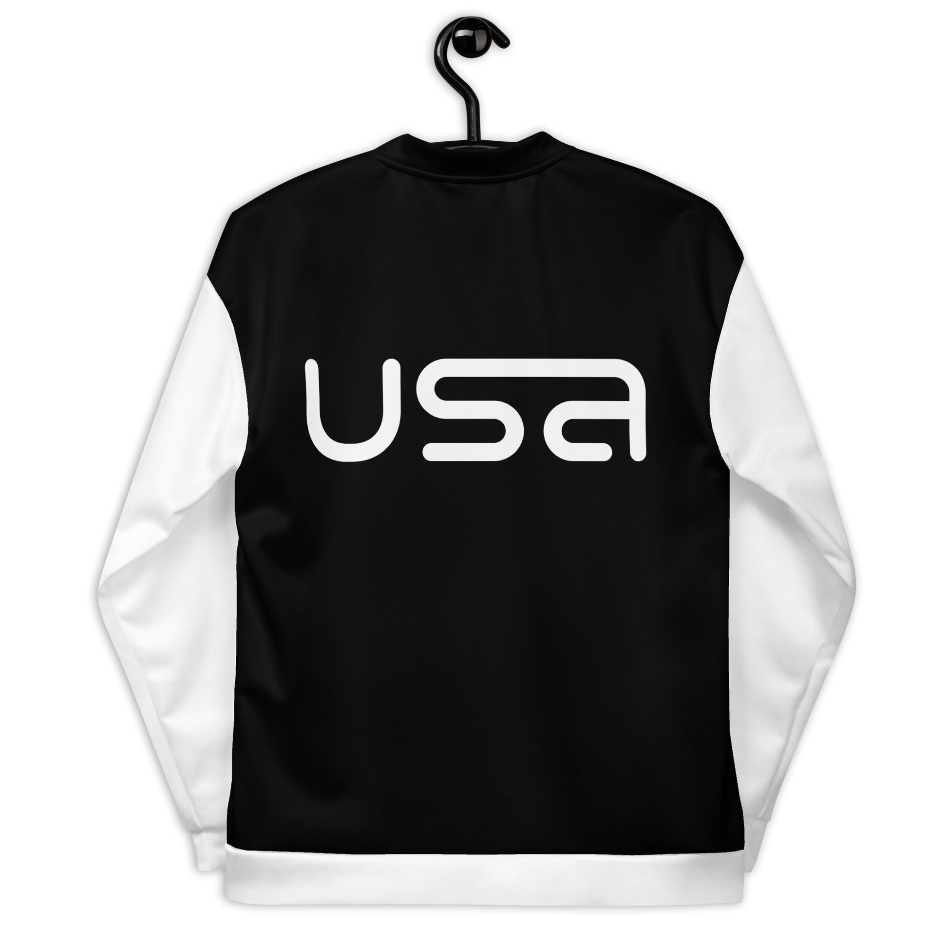 USA Black and White Bomber Jacket