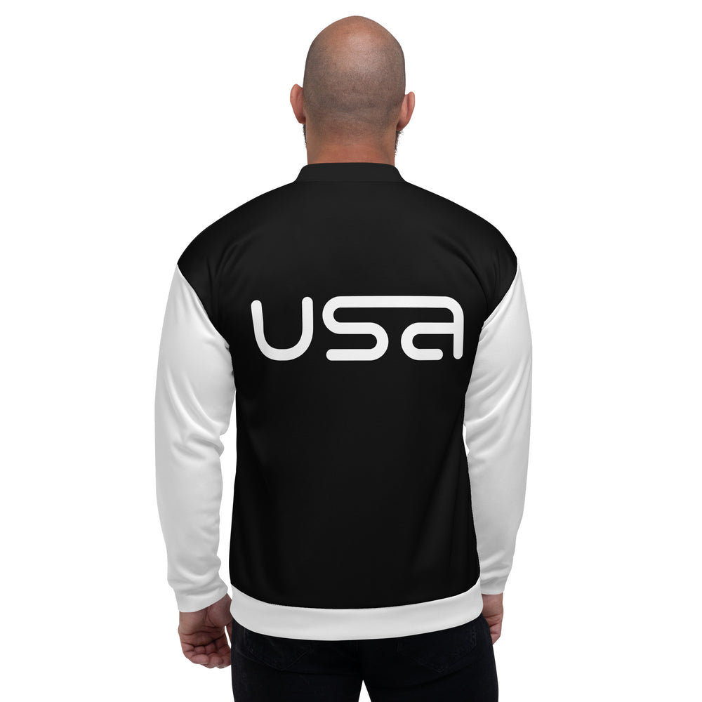 USA Black and White Bomber Jacket