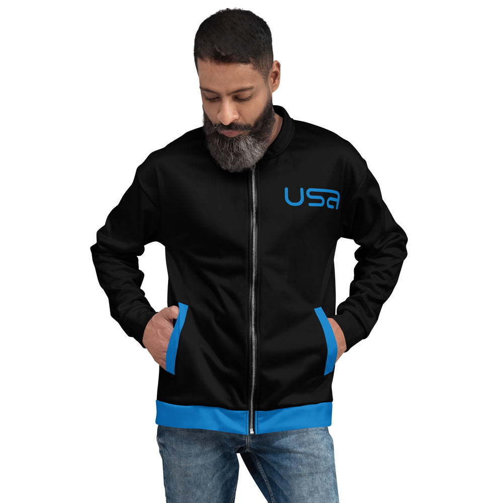 USA Black Bomber Jacket