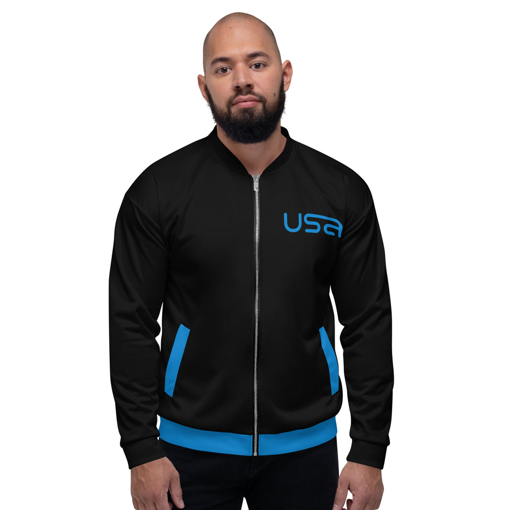 USA Black Bomber Jacket