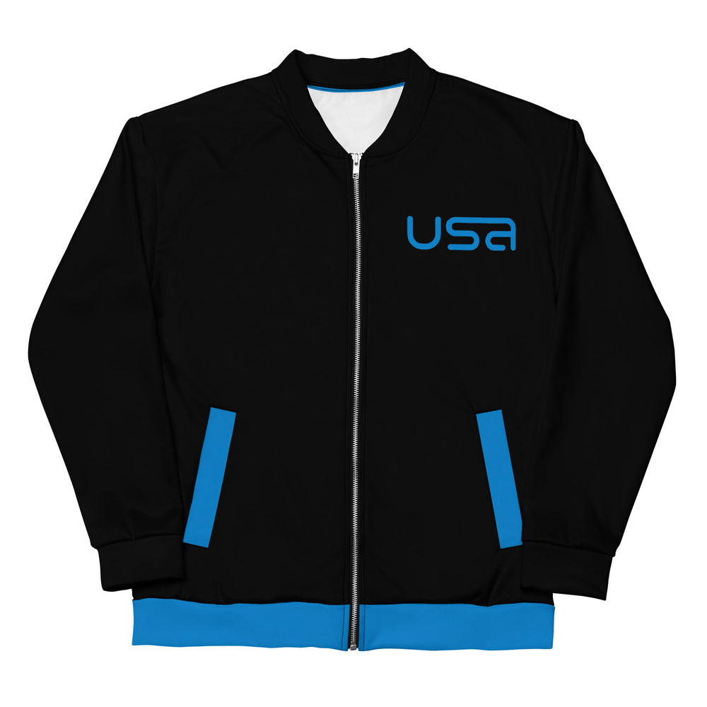 USA Black Bomber Jacket