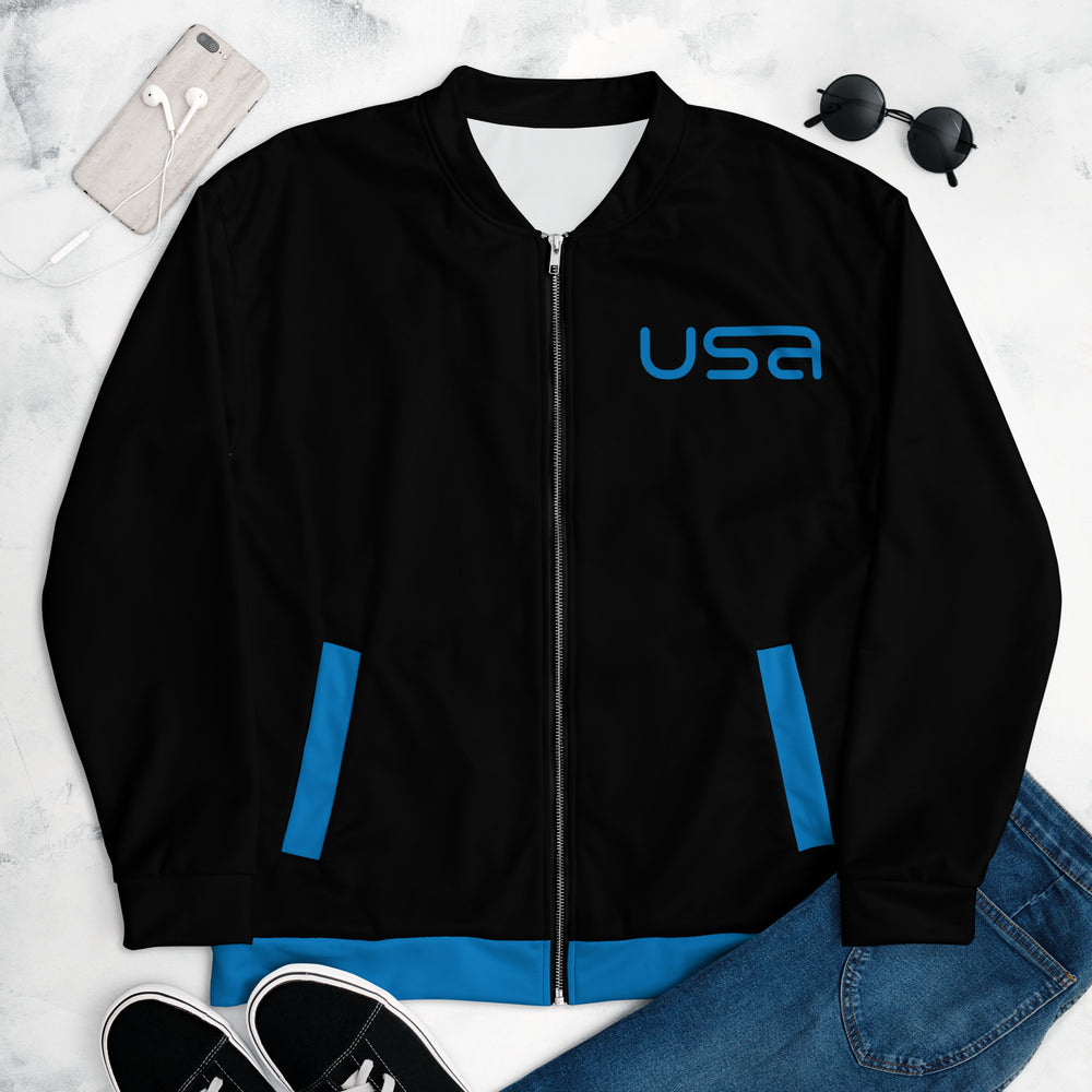 USA Black Bomber Jacket