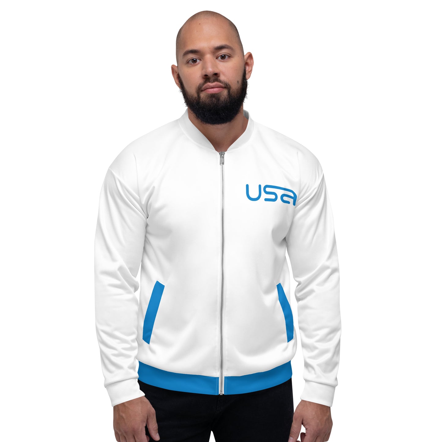 USA White Bomber Jacket