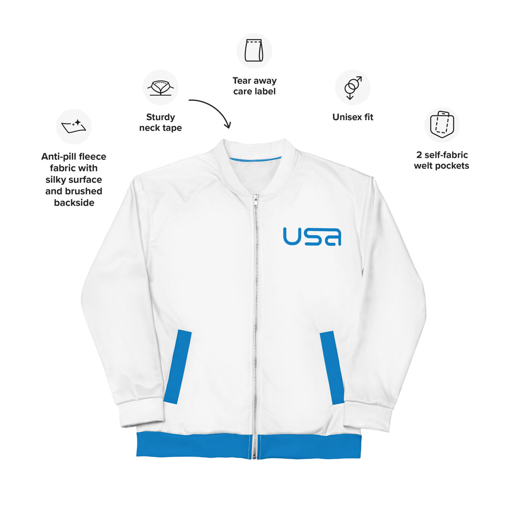 USA White Bomber Jacket