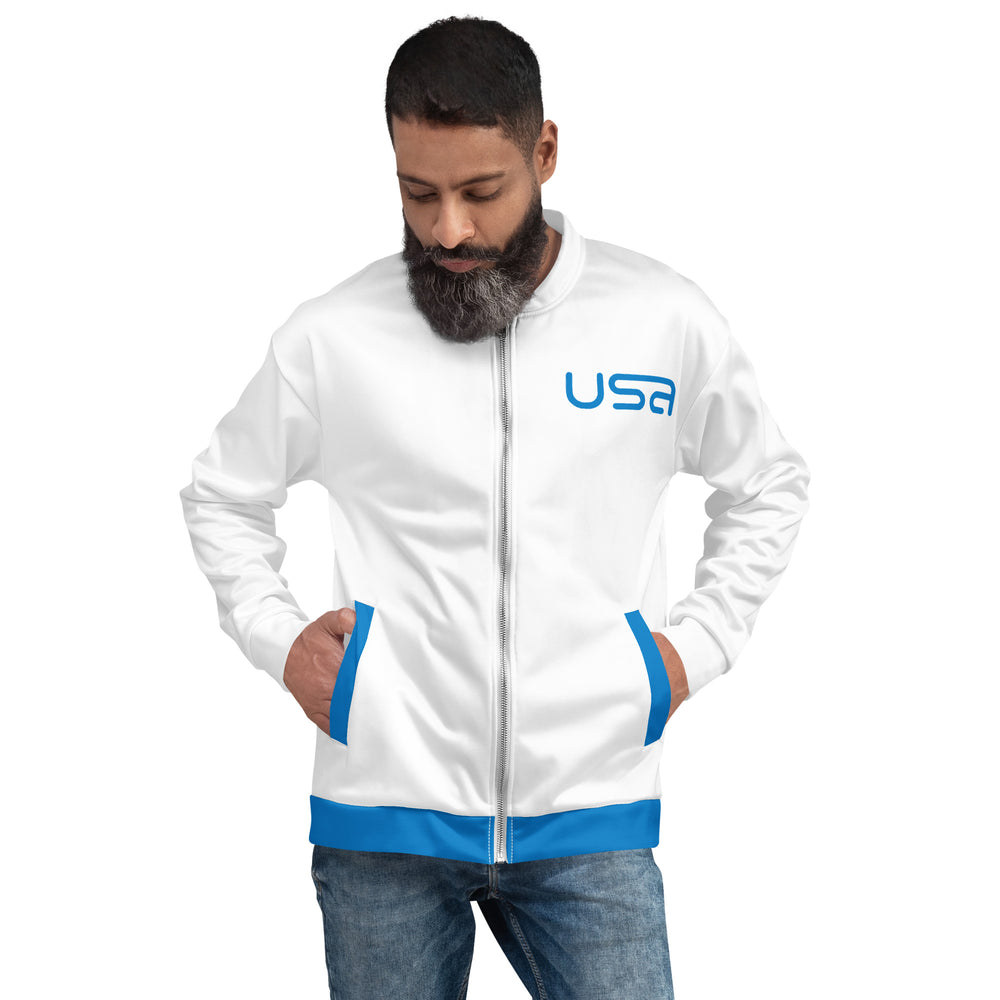 USA White Bomber Jacket