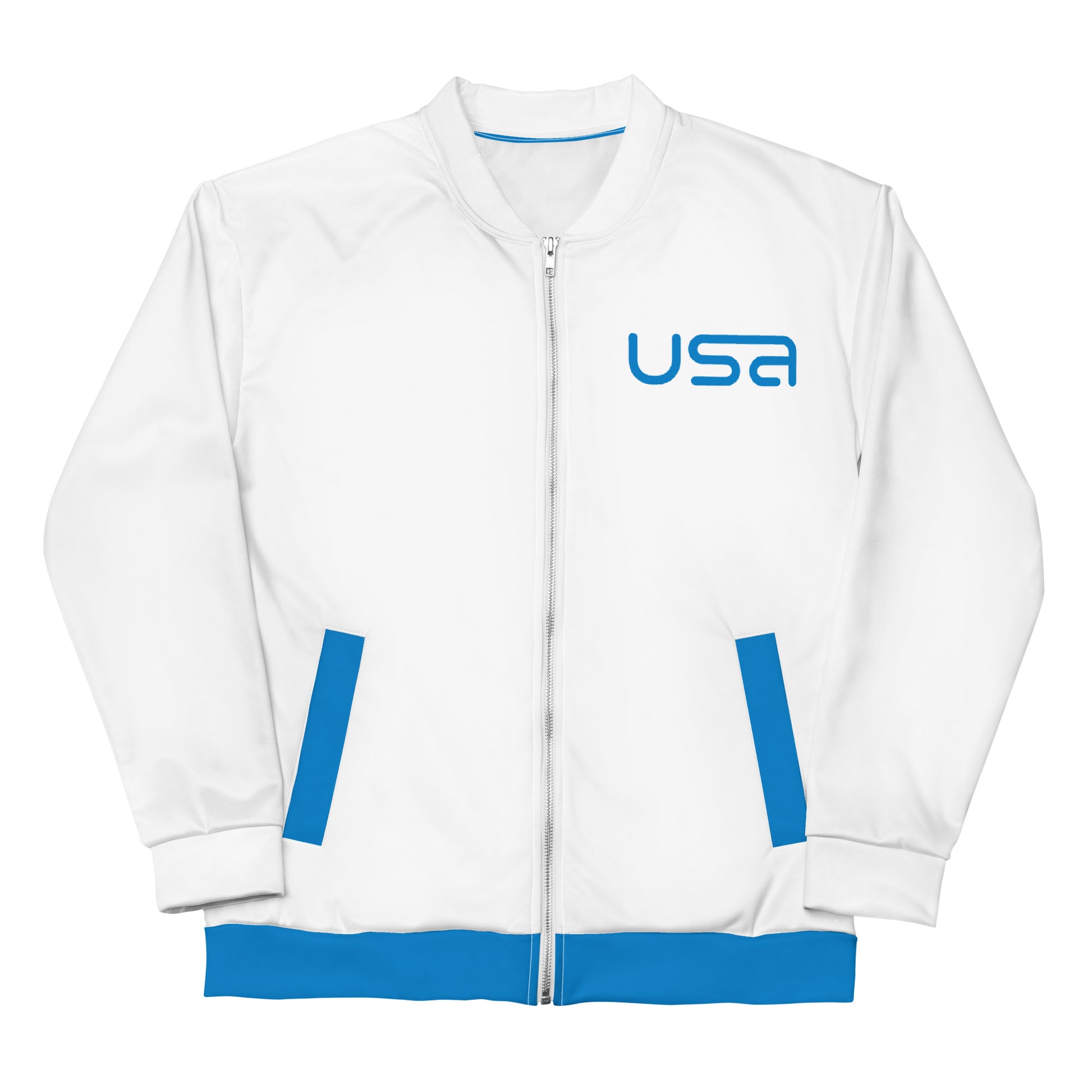 USA White Bomber Jacket