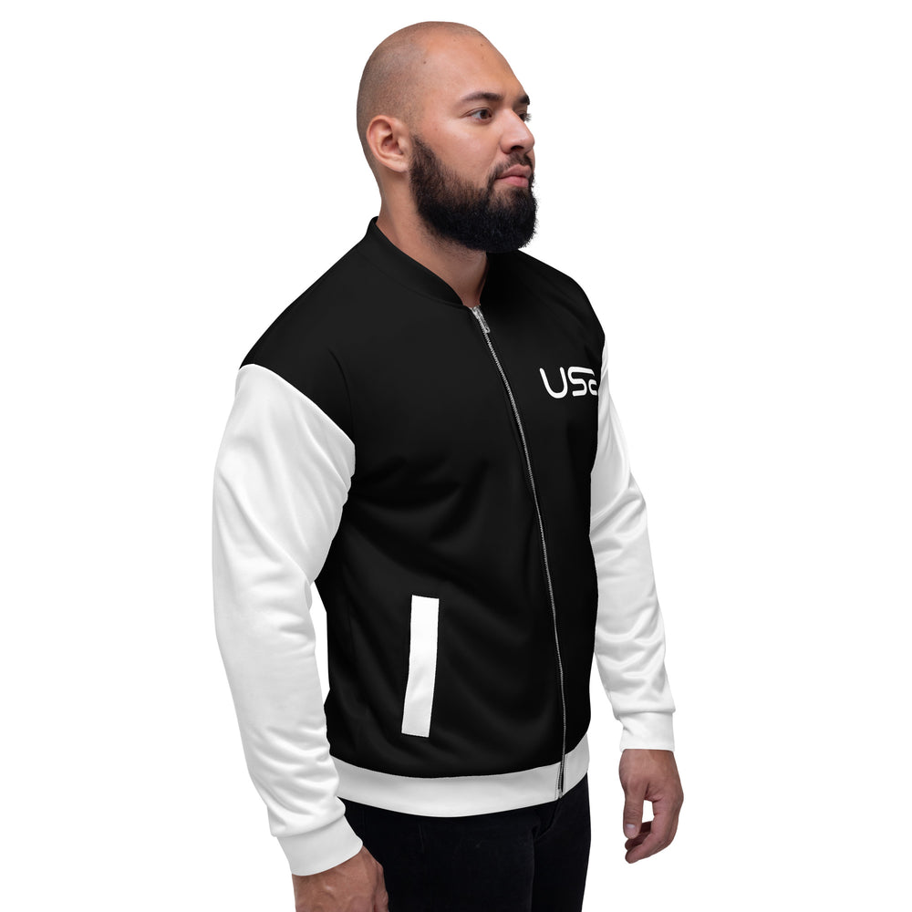 USA Black and White Bomber Jacket