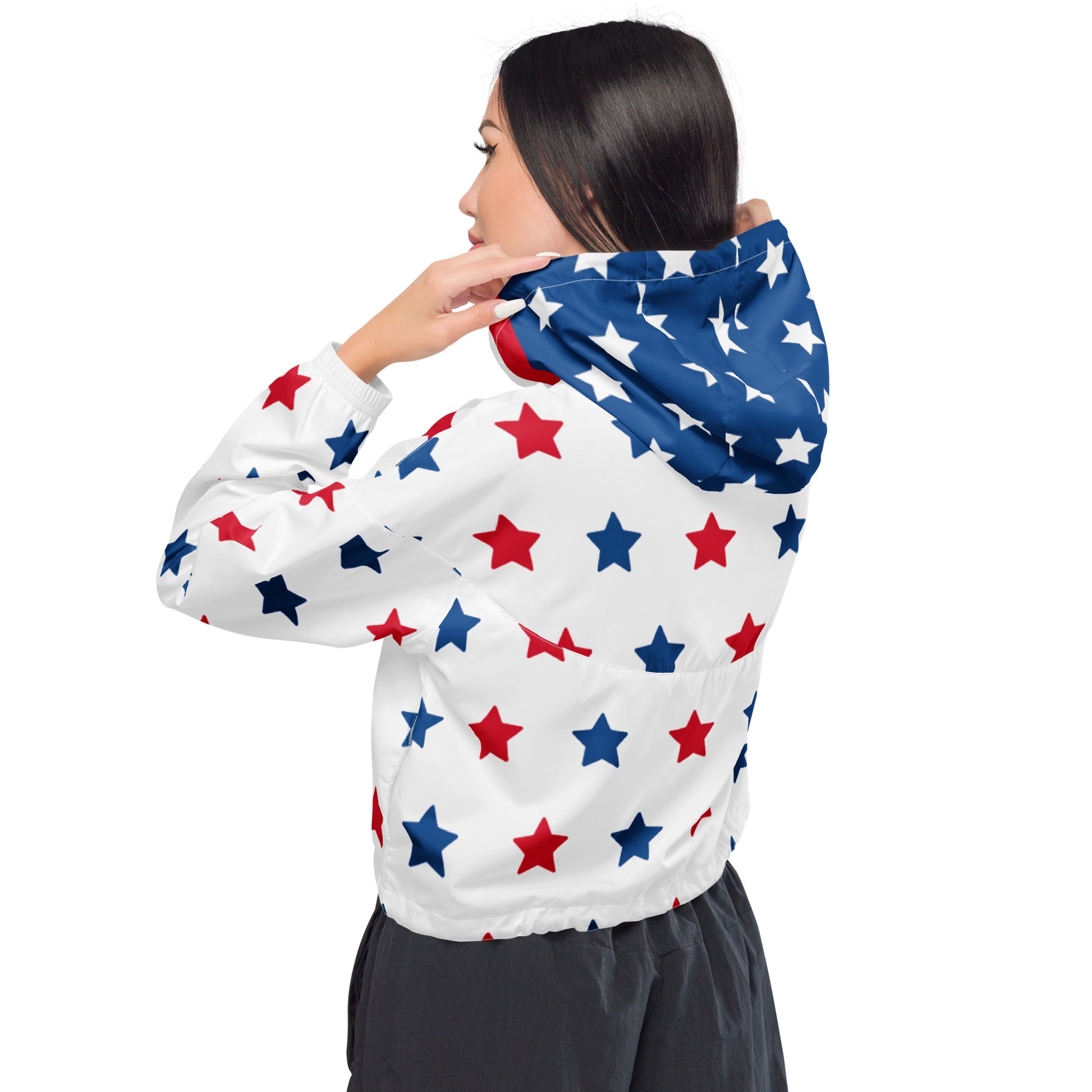 Patriotic Crop Top Windbreaker