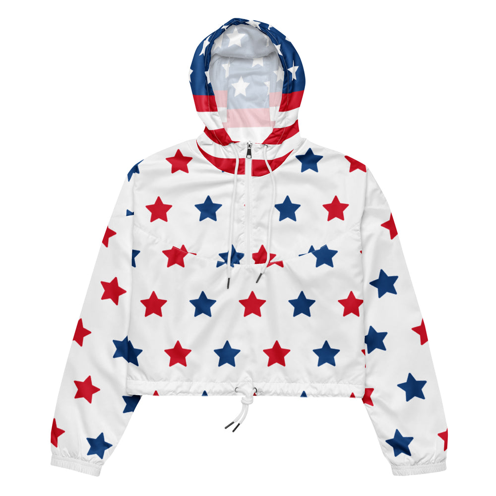 Patriotic Crop Top Windbreaker