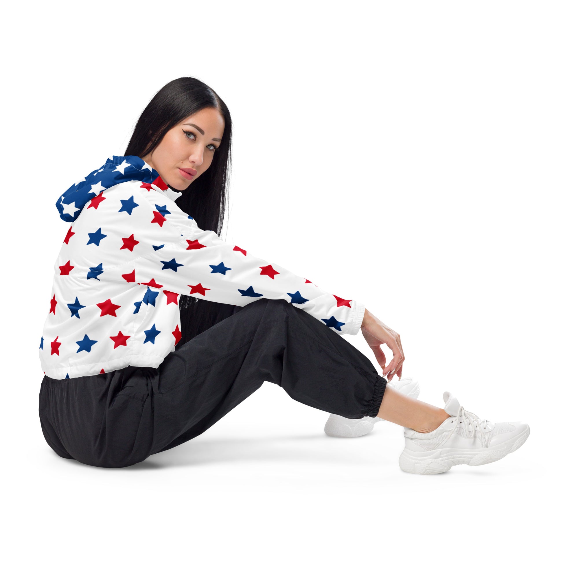 Patriotic Crop Top Windbreaker