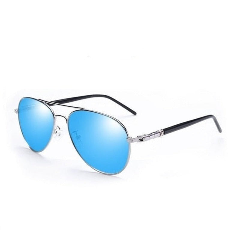 Blue Mirror Polarized Aviator Sunglasses
