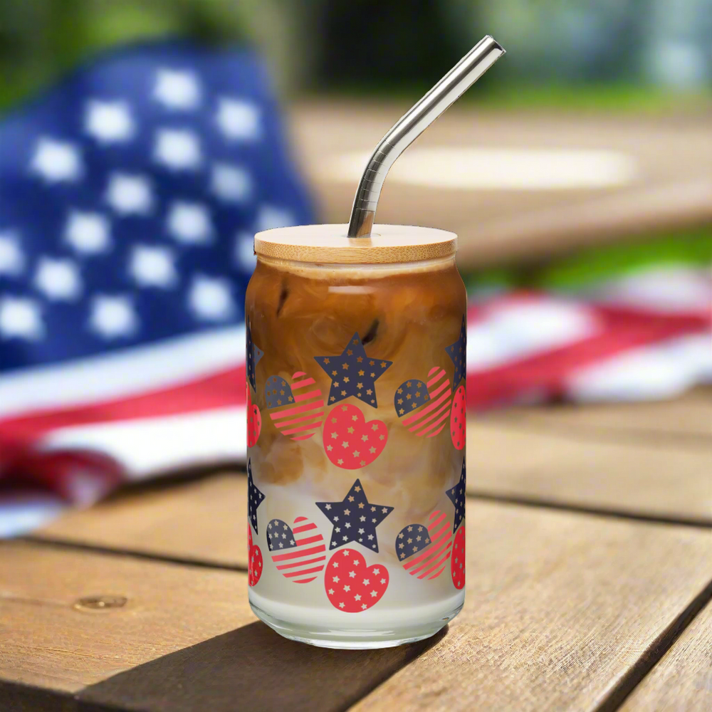 Patriotic Can Glass