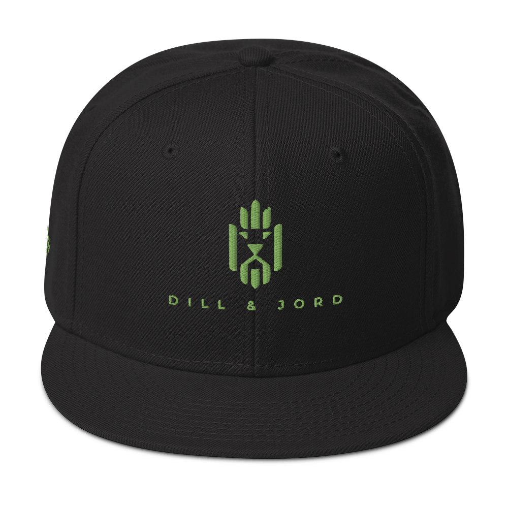 Black Dill and Jord Embroidered Snapback Hat